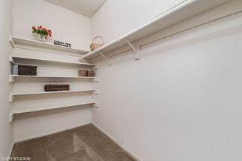 Spacious walk-in closets